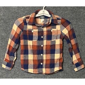 OshKosh B'gosh Kids Boys Plaid Long Sleeve Button Up Flannel Shirt‎ Size 6